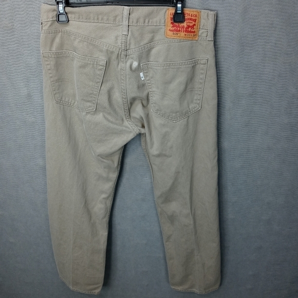 Levi's 505 men's tan jeans. Sz 33"×30".White spot - Picture 4 of 8